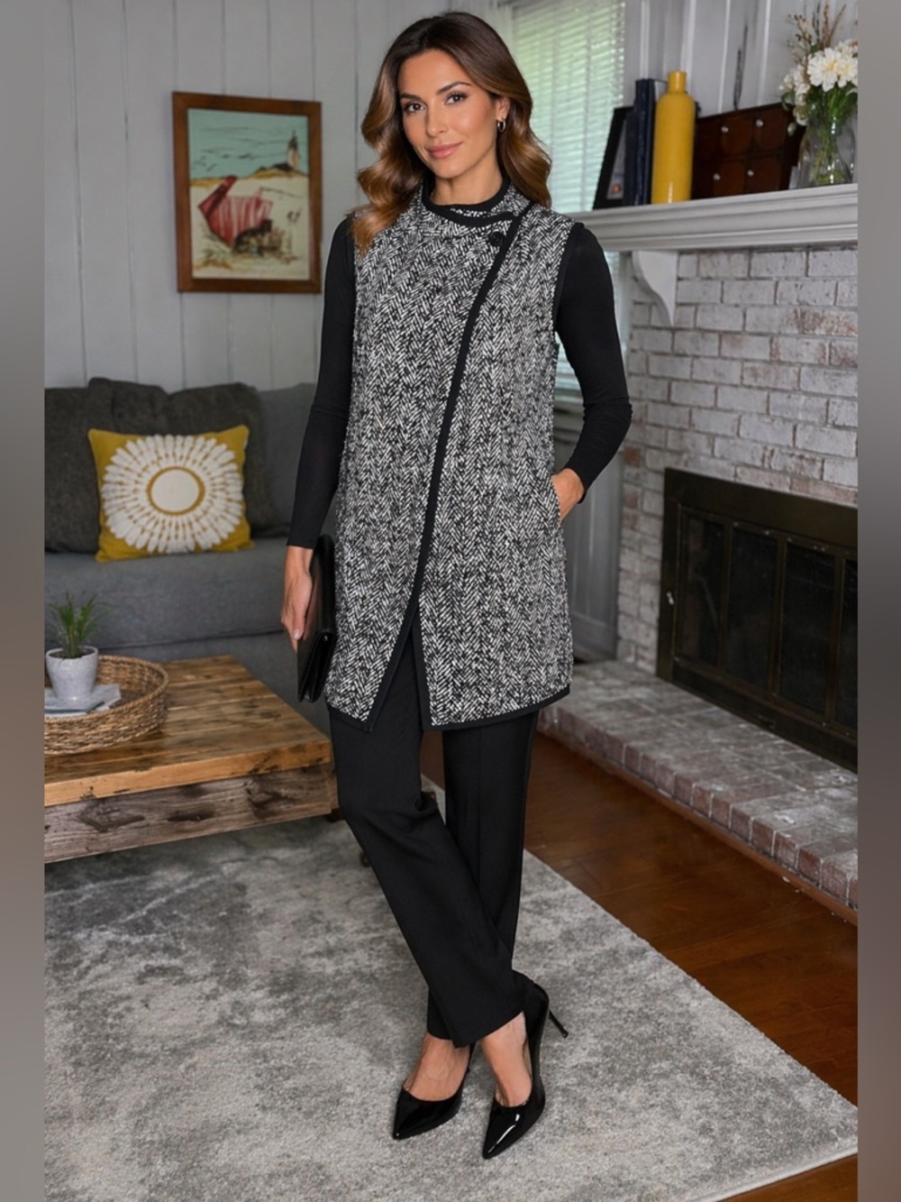 Kal Rieman Button top closure vest pockets